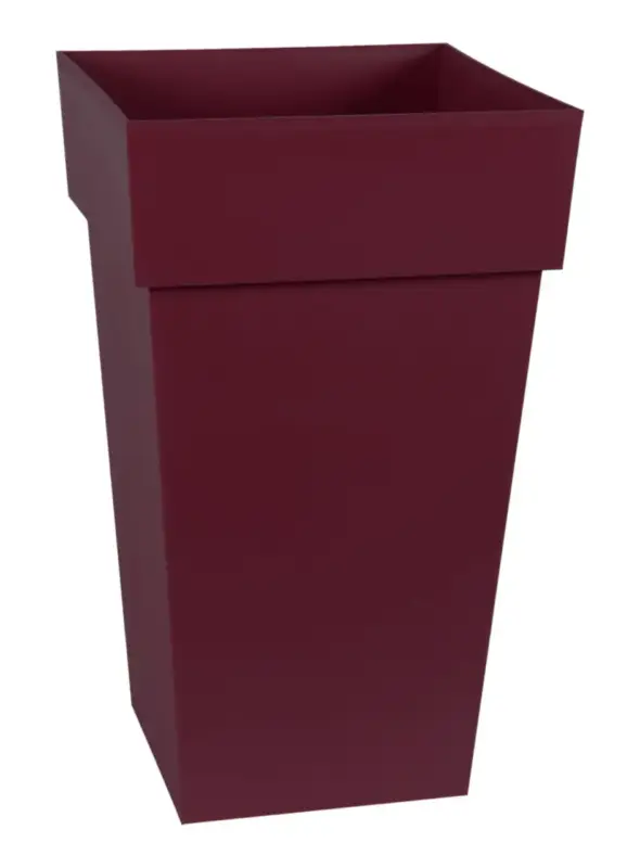 Affaire À Saisir Pot haut carré en plastique rouge Bourgogne Eda Toscane 62 L – 40 x 39 x 65 cm