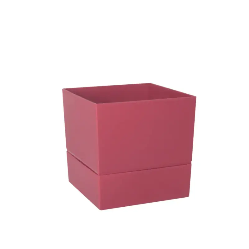 Dernière Chance Pot carré à réserve d’eau en polypropylène rose Terra Eda Aquaduo – 24,3 x 24,3 cm