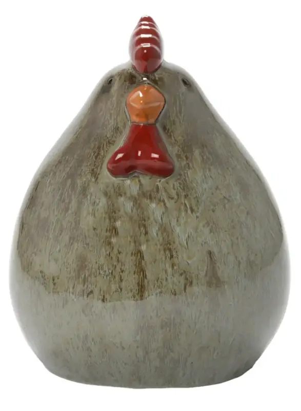 Réduction Figurine poule coloris gris en céramique – 10 x 10 x 13 cm