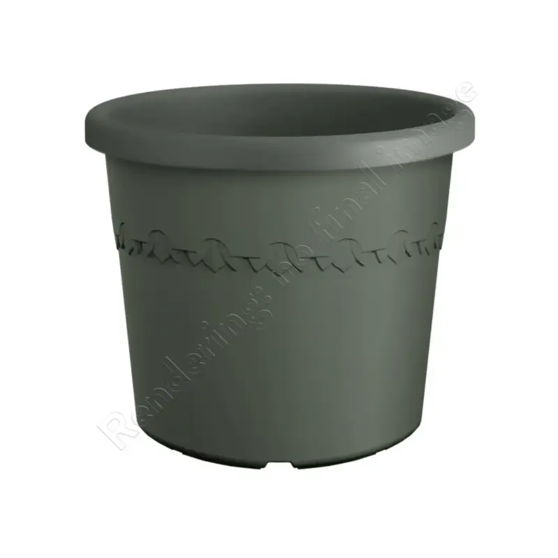 Pot en plastique recyclé vert thyme green Elho Algarve Cilindro – Ø 40 x H 33 cm Livraison Express