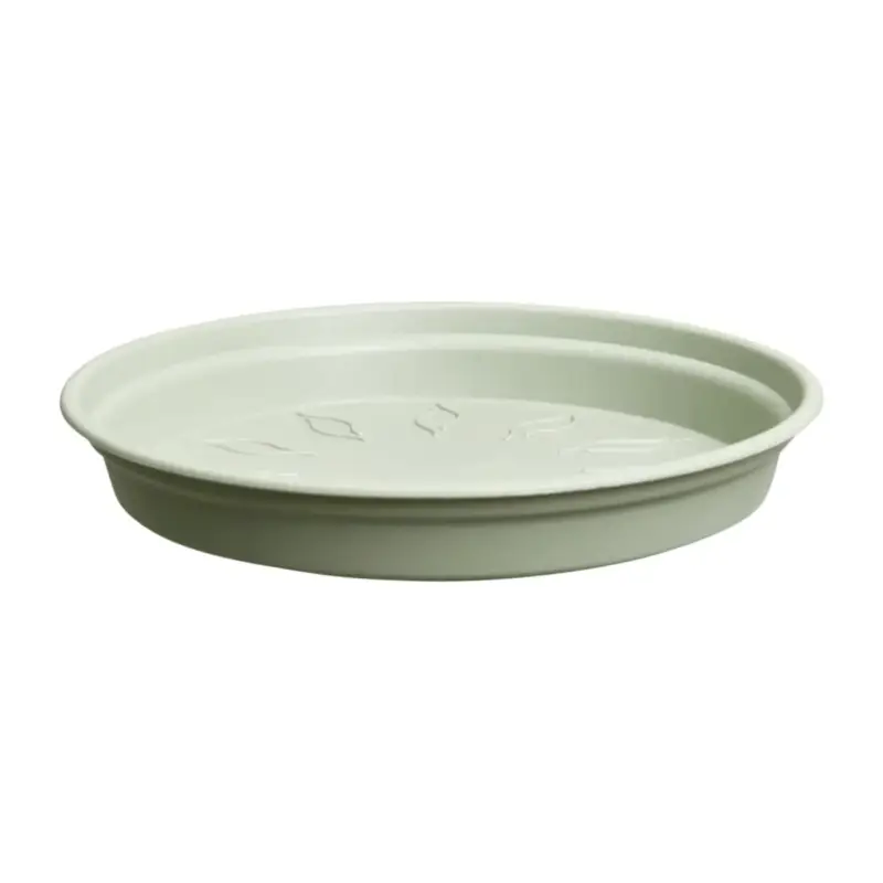 Authentique Soucoupe ronde en plastique vert pierre Elho green Basics – Ø 14 cm