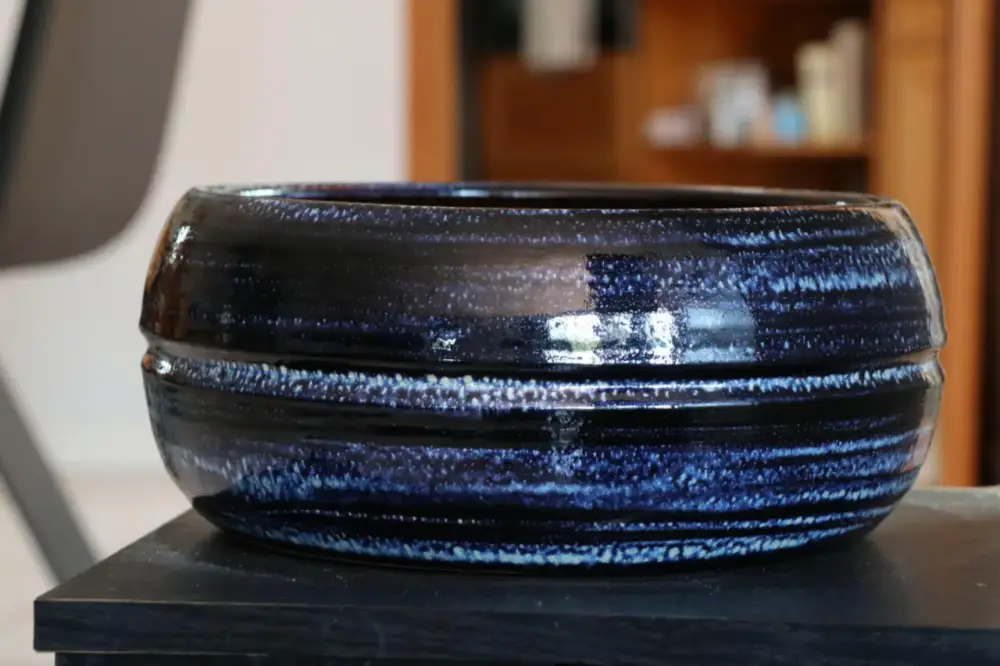 Super Prix Coupe en terre cuite émaillée bleu Nuit étoilée Les Poteries d’Albi Melilo – Ø 24 x H 11 cm