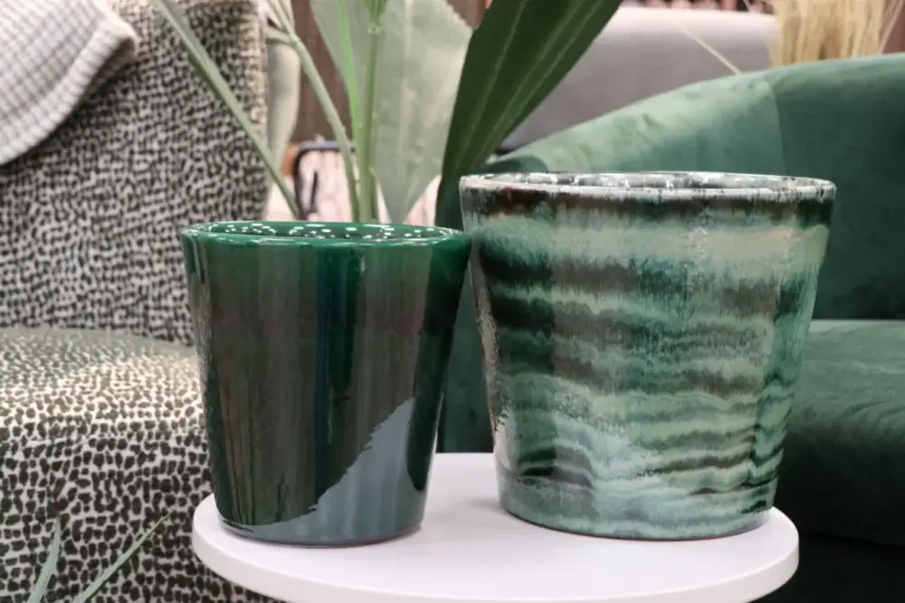Top Vente Pot en terre émaillée vert Jade Les Poteries d’Albi Odyssée – Ø 18 x H 18 cm