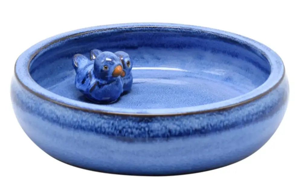 Baignoire pour oiseaux coloris bleu en céramique – Ø 28 cm Nouveauté