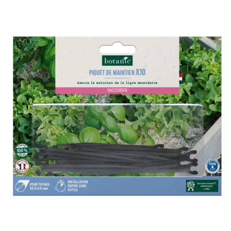 10 piquets de maintien pour tuyau Ø 4/6 mm botanic® – Arrosage goutte à goutte Offre Exclusive