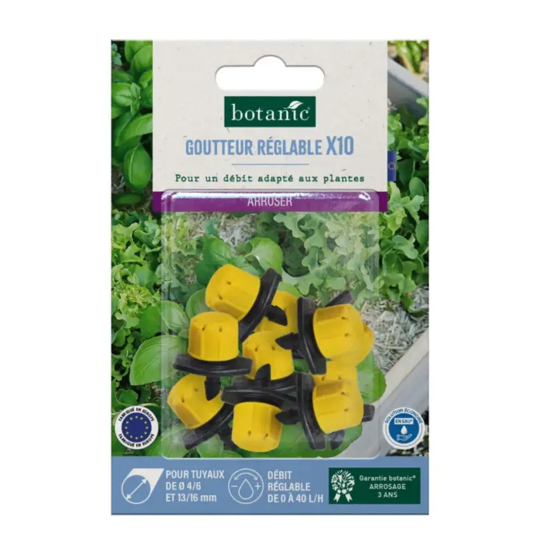 10 goutteurs réglables pour tuyau Ø 4/6 mm et 13/16 mm botanic® – Arrosage goutte à goutte Réduction