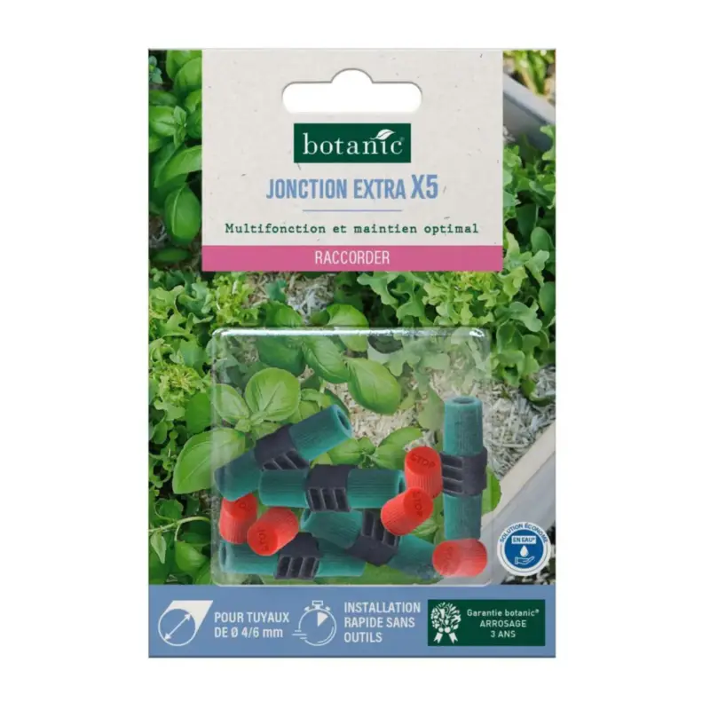 5 jonctions extra + 5 bouchons extra Ø 6 mm botanic® – Arrosage goutte à goutte Vente Directe