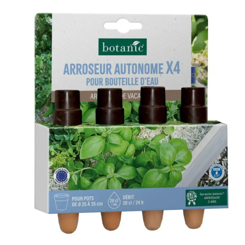 Acheter Direct 4 Arroseurs autonomes en céramique botanic® pour bouteille d&rsquo;eau – Idéal pots Ø 15 à 25 cm