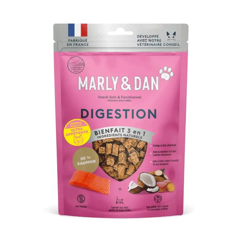 Marque Friandises pour chat tendres bouchées digestion Marly & Dan – 40 g