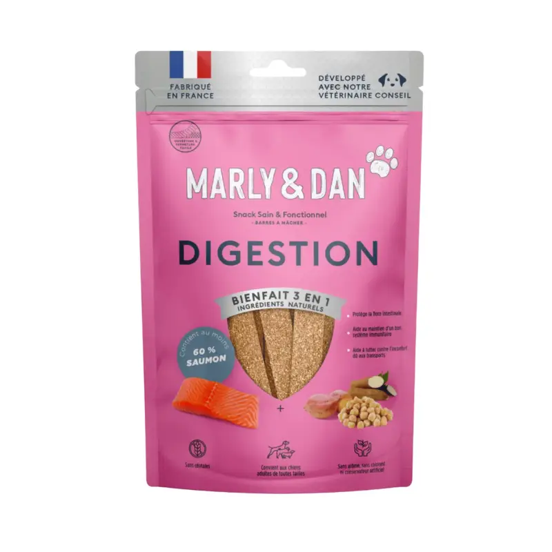 Friandises pour chien barres à mâcher digestion Marly & Dan – 80 g Achetez Aujourd&rsquo;hui