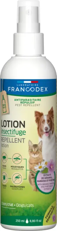 Lotion insectifuge pour chien et chat Francodex – 250 ml Offre Spéciale