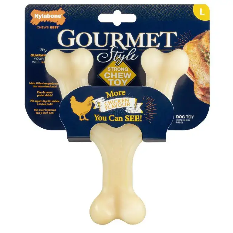 Jouet pour chien au poulet Nylabone Gourmet wishbone – Taille L Meilleur Prix