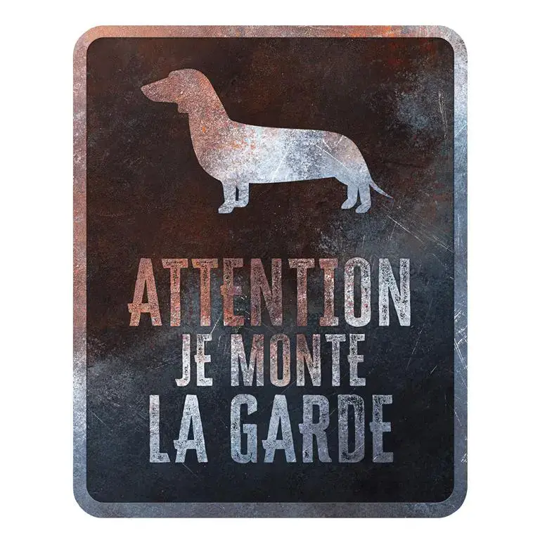 Panneau d&rsquo;avertissement dashshung coloris noir en métal galvanisé D&D Home – 25 x 20 x 0,3 m Paiement Sécurisé