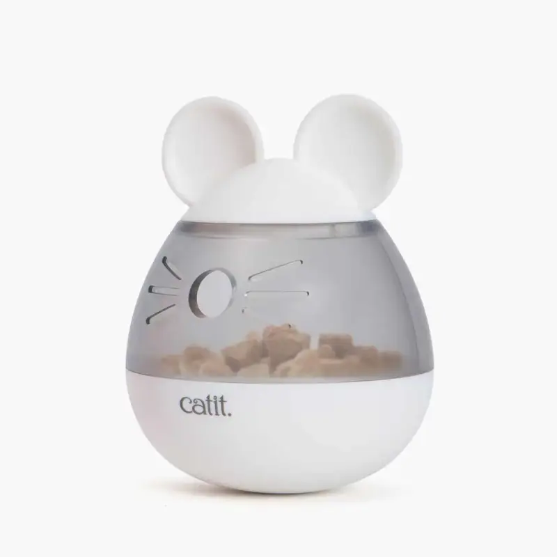 Bon Plan Distributeur de friandises pour chat coloris blanc en forme de souris Catit Pixi