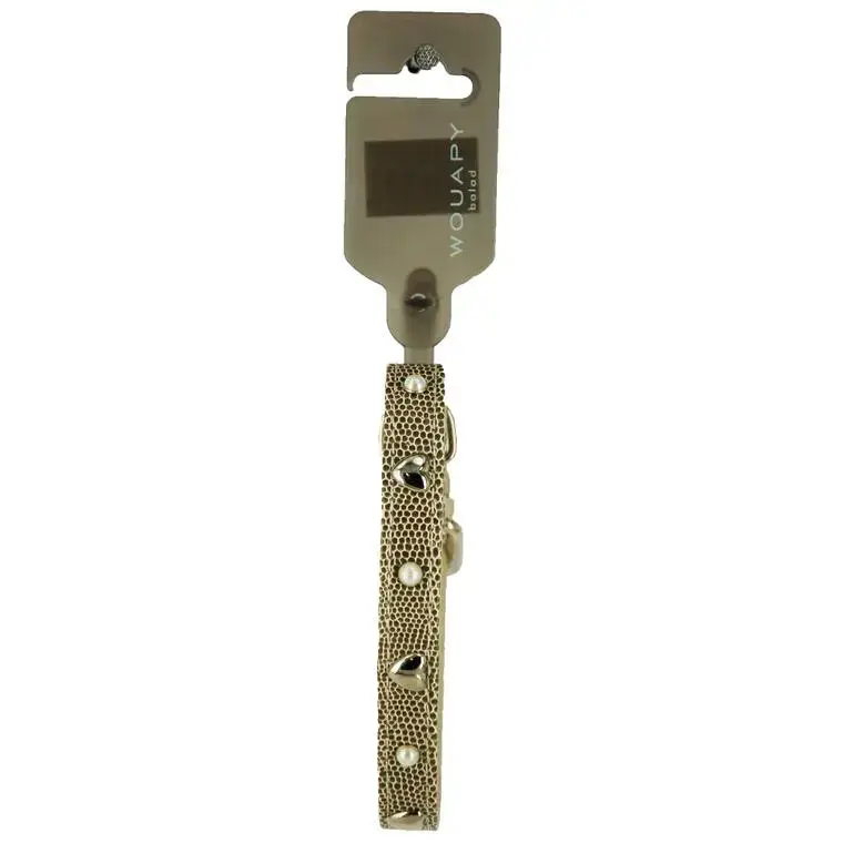 Collier pour chat en simili cuir python coloris beige original avec motifs Wouapy – Taille unique Offre Limitée