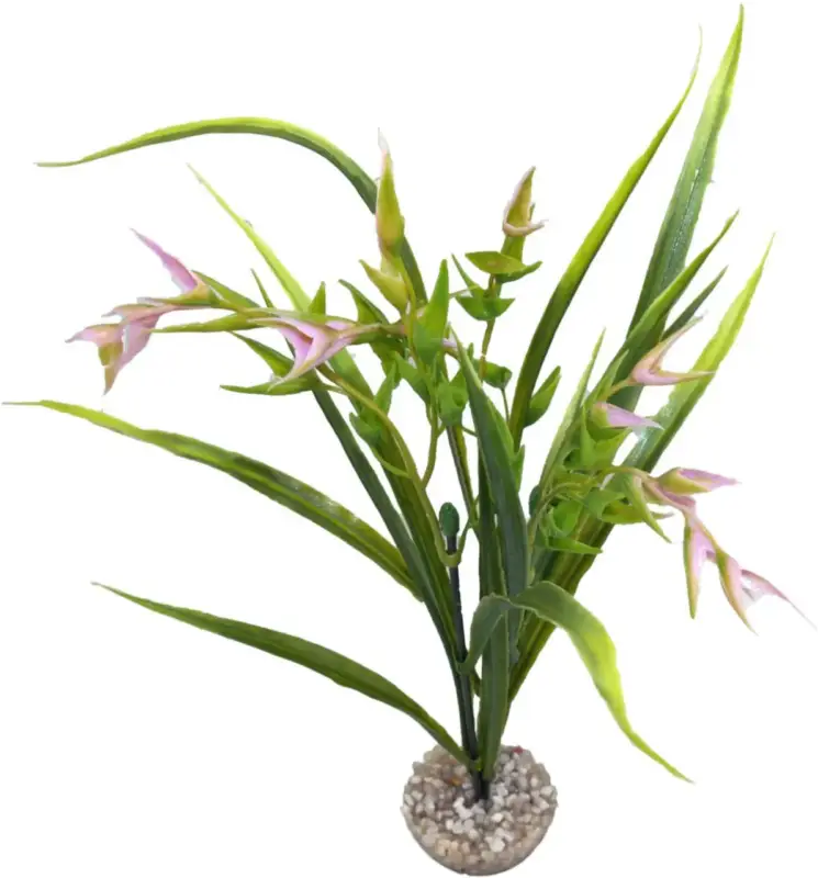 Plante artificielle pour aquarium coloris vert et rose LABEO Tillandsia PM Bon Marché
