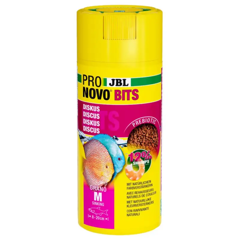Granulés pour Discus et autres Cichlidés d’Amérique du Sud exigeants JBL Pronovo Bits Grano M Click – 250 ml Prix Bas