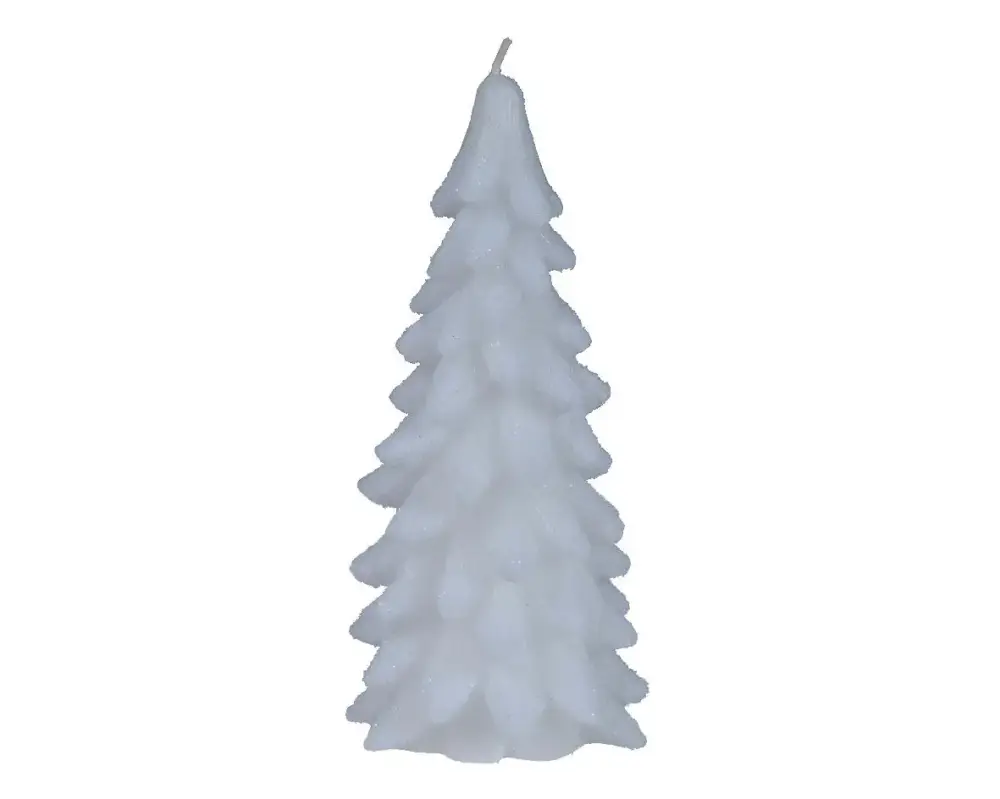 Bougie sapin enneigé coloris blanc – 20 cm Meilleure Vente