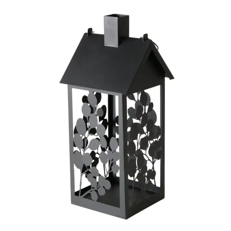 Lanterne Calypso coloris noir en métal – 19 x 19 x 45 cm Authentique