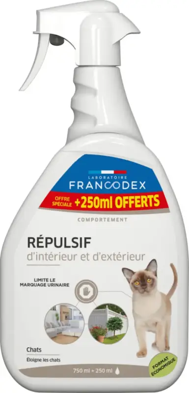 RŽpulsif d&rsquo;intŽrieur et d&rsquo;extŽrieur pour chat agrumes et lavande Francodex – 1 L Nouvel Arrivage