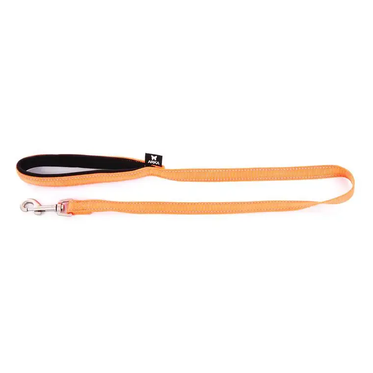 Réduction Laisse orange avec poignée en néoprène Martin Sellier Neo+ – 25/100 cm