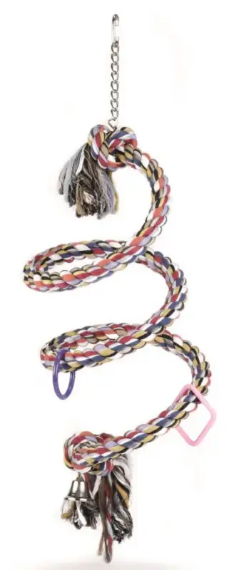 Remise Spirale pour perroquet en corde coloris multicolore Tyrol – 60 x 30 cm