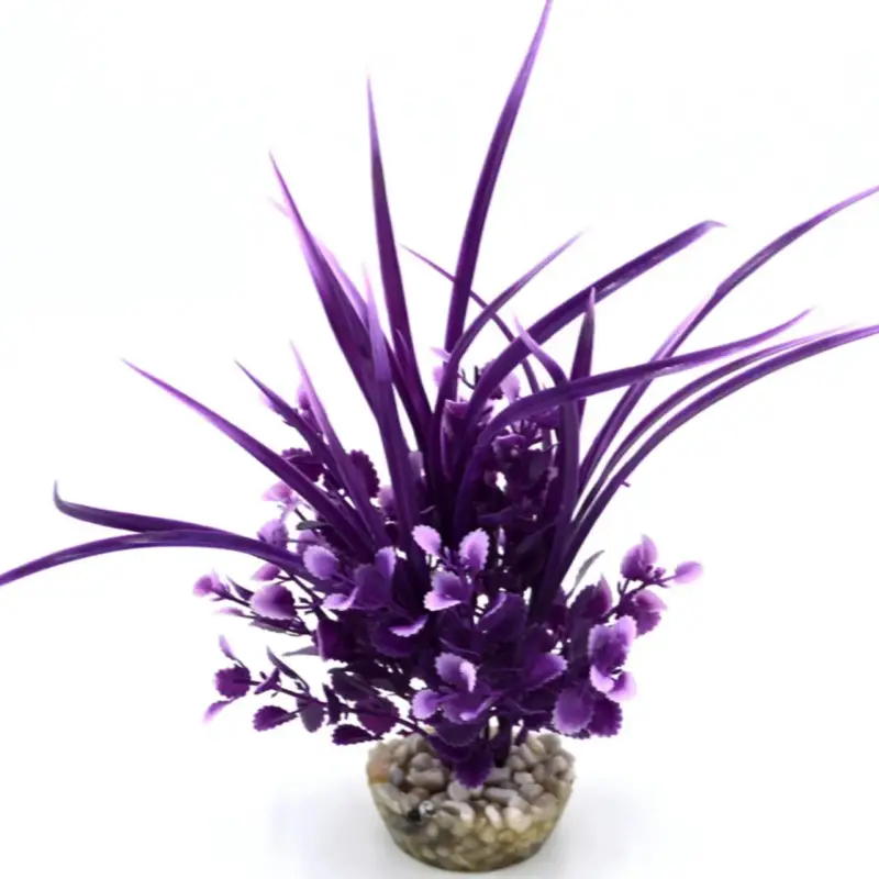 Plante artificielle pour aquarium coloris violet LABEO Herbe Grass GM Vente Directe