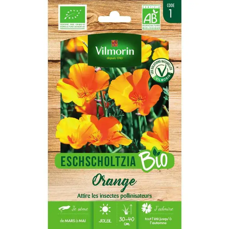 Retour Gratuit Eschscholtzia Bio Orange Vilmorin – graines à semer