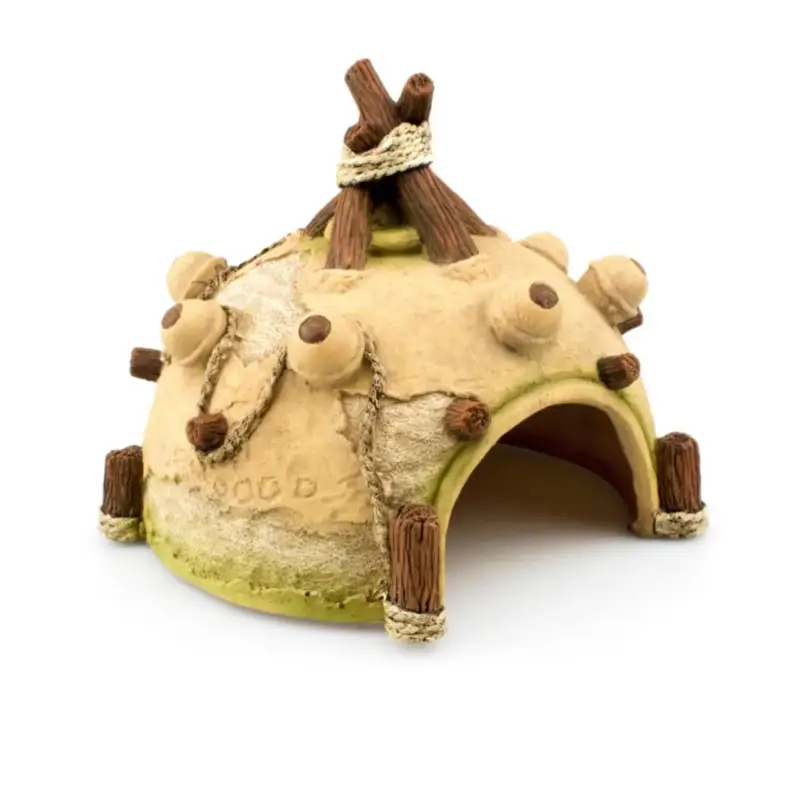 Décor pour terrarium en synthétique coloris beige Aquavie Caverne Tipi – 13,6 x 13 x 12,5 cm Affaire À Saisir