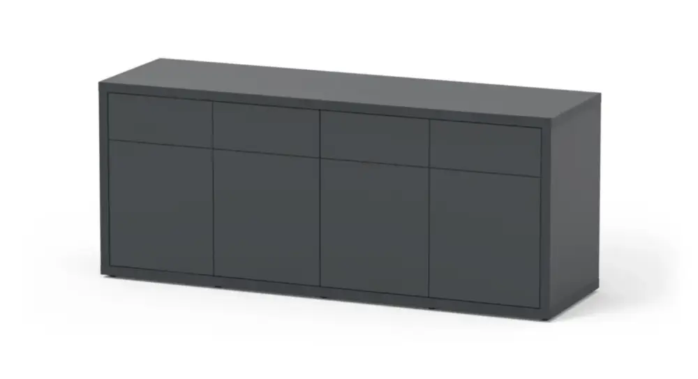 Meuble pour aquarium en bois coloris gris foncé 4 portes Aquatlantis Sublime Ultra 200 – 200 x 60 x 83 cm Prix Cassé