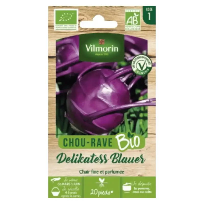 Bon Marché Chou-Rave Delikatess Blauer Bio Vilmorin – graines à semer