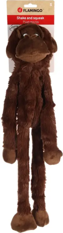 Bon Plan Jouet pour chien coloris marron peluche singe Flamingo Madina – Taille S 17 x 12 x 57 cm