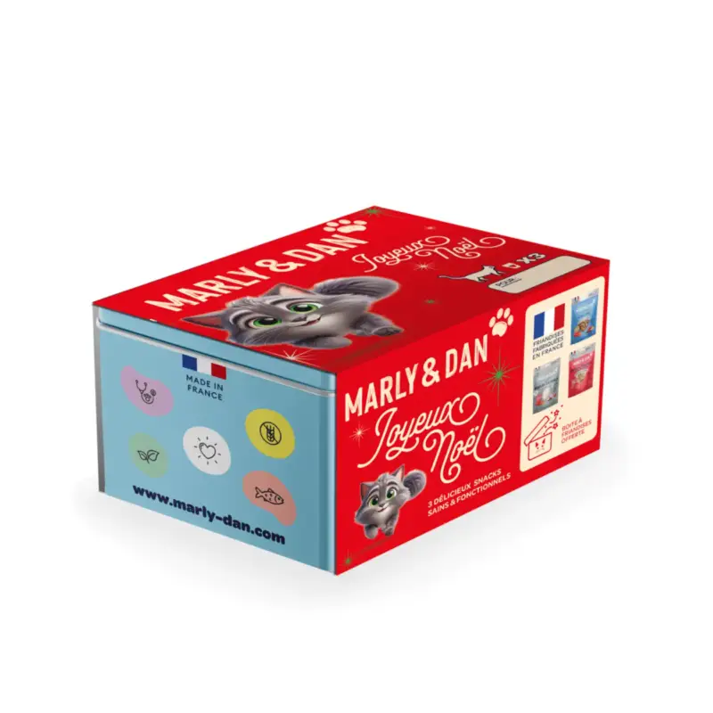 Vente Directe Coffret de Noël multipack pour chat Marly & Dan – 120g