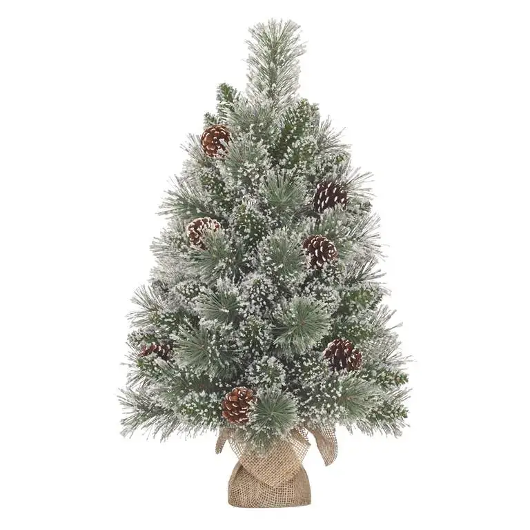 Sapin de Noël artificiel givré avec toile de jute Vandans – 60 cm Nouvelle Collection