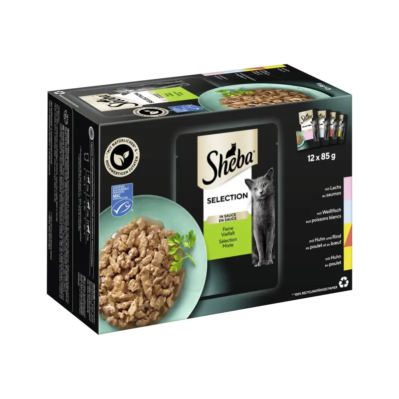 Acheter En Ligne Sheba Selection en sauce 12 x 85 g Feine Vielfalt (MSC)