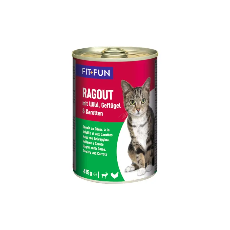 FIT+FUN Fit + Fun Ragoût Gibier, volaille et carottes 12×415 g Paiement Sécurisé