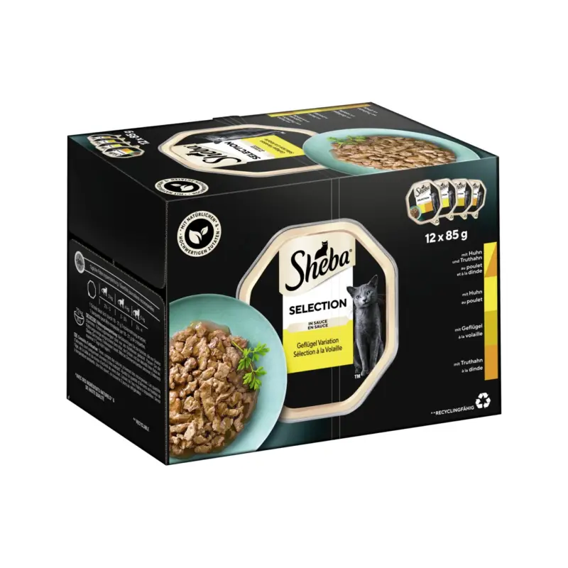 Sheba Multipack Selection en sauce Variation de volaille 12 x 85 g Meilleure Vente