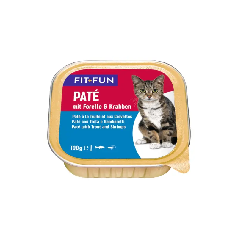 Commander Maintenant FIT+FUN Adult Paté Truite et crabe 64×100 g