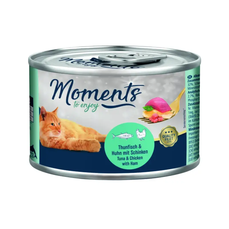 Expédié Aujourd&rsquo;hui MOMENTS Adult Thon, poulet et jambon 12×140 g