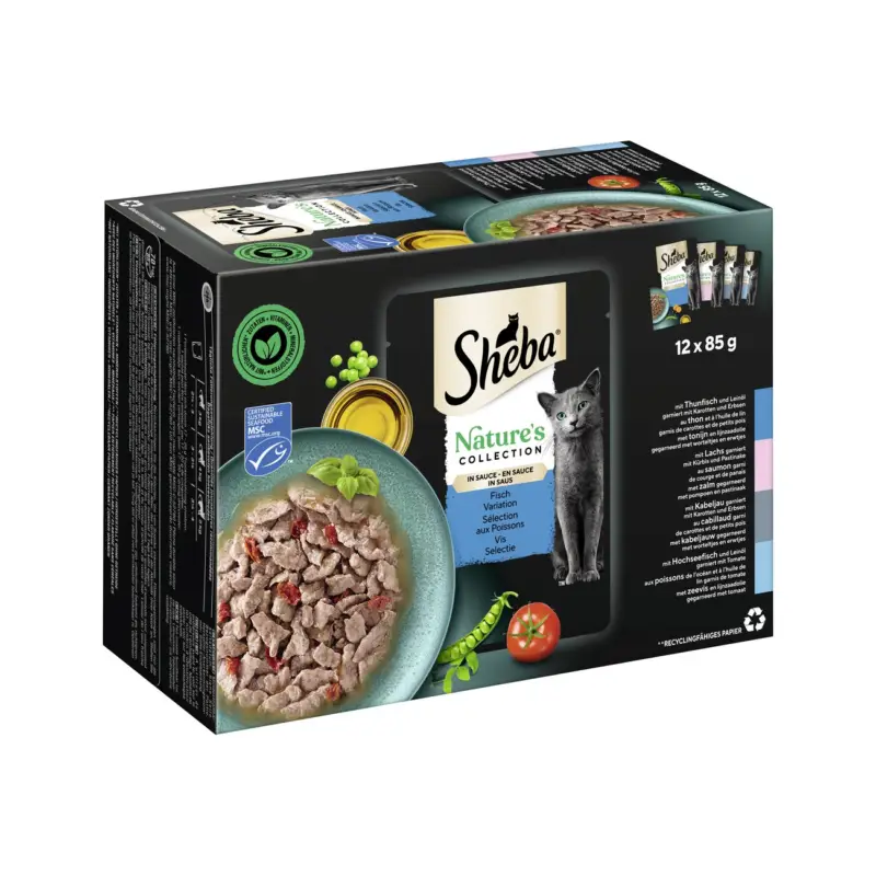 Sheba Nature’s Collection en sauce fine variété 12 x 85 g Sélection de poisson Meilleur Prix