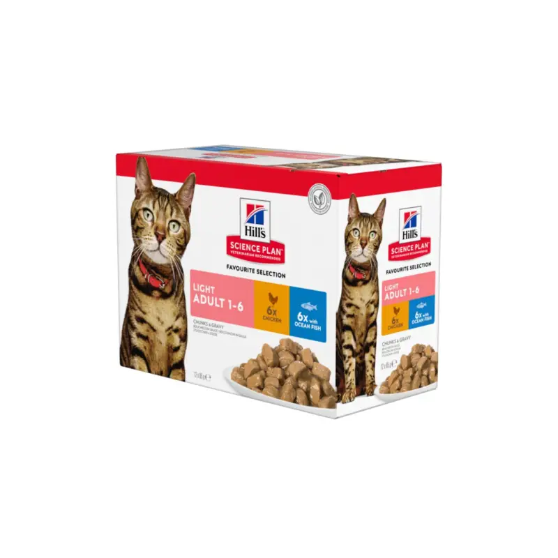 Offre Du Jour Hill's Science Plan Light Adult Multipack Poulet et Poisson 24×85 g