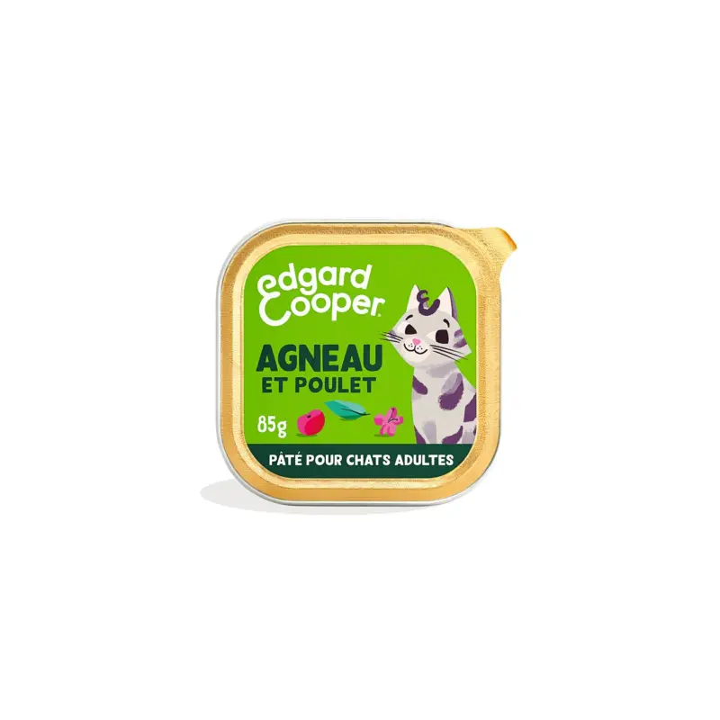Edgard & Cooper Barquette Chat Adulte Agneau 16×85 g Expédition Rapide