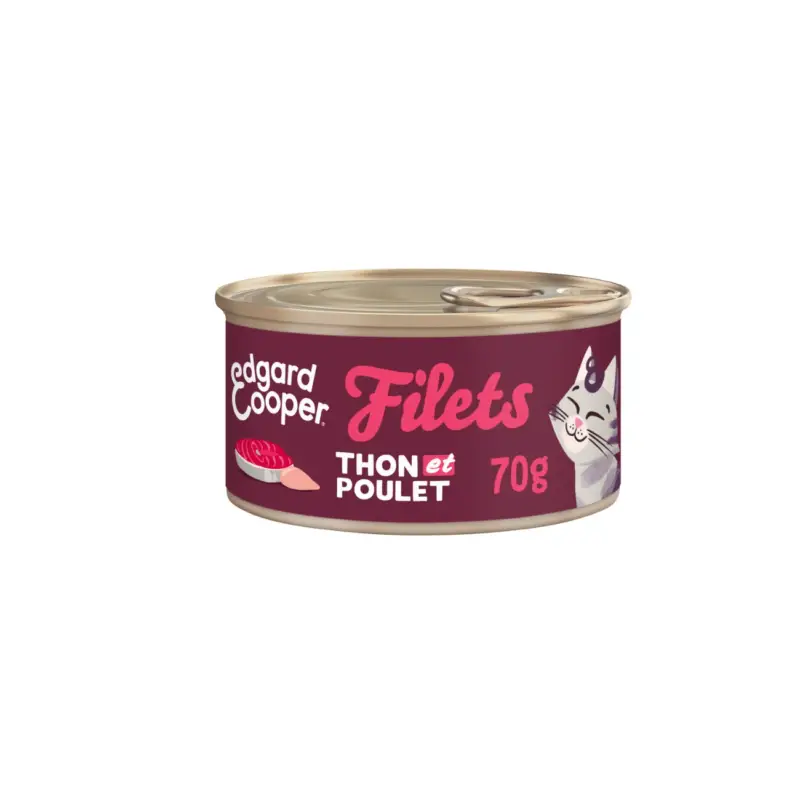 Edgard & Cooper Filets Chat Thon et poulet 48×70 g Commander Maintenant