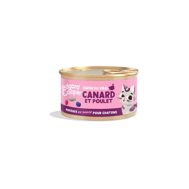 Edgard & Cooper Morceaux en Sauce Chat Junior Poulet et canard 18×85 g Offre Du Jour