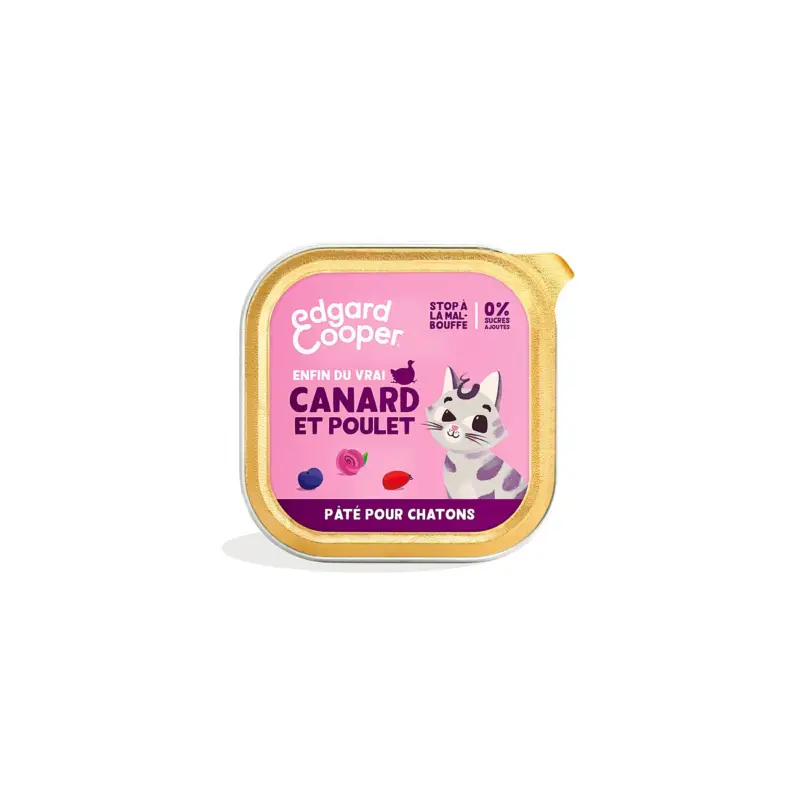 Offre Du Jour Edgard & Cooper Barquette Chat Junior Canard 16×85 g