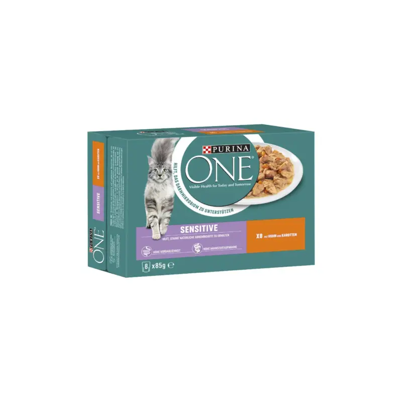 Nouvelle Collection Purina ONE Sensitive avec poulet & carottes 8x85g