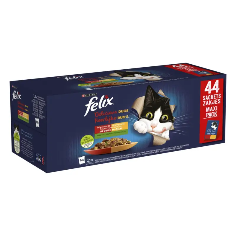 Felix Délicieux Duos en Gelée Campagne Légumes 44x85g Meilleure Vente