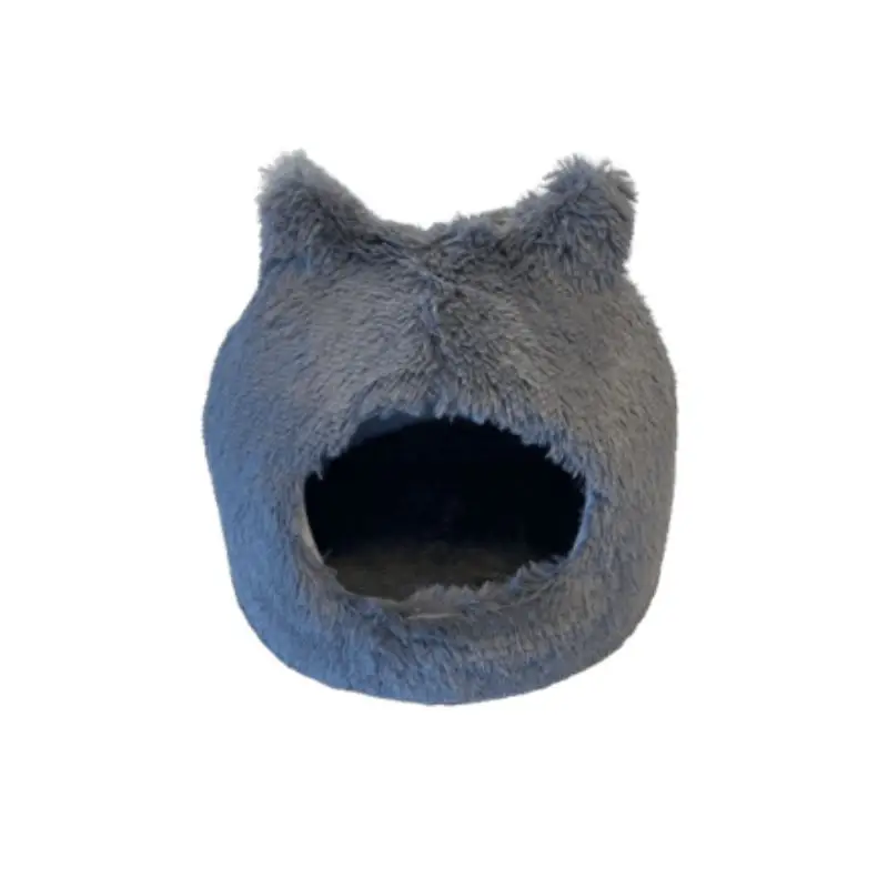 Pas Cher CORBEILLE TETE DE CHAT 45cm FOURRURE GRIS ANTHRACITE
