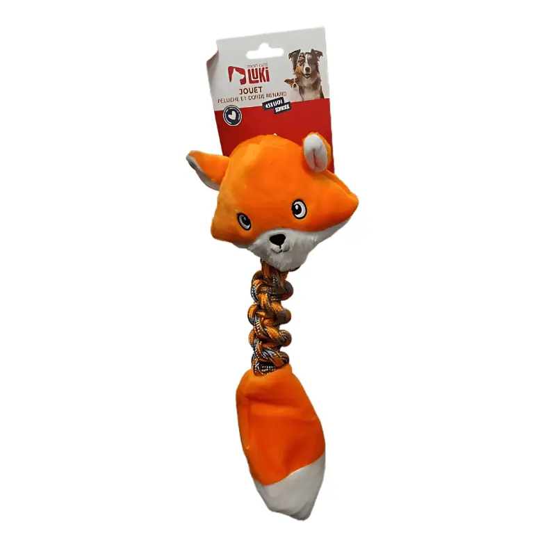 Produit De Marque JOUET PELUCHE & CORDE RENARD MARRON 45x15cm SONORE