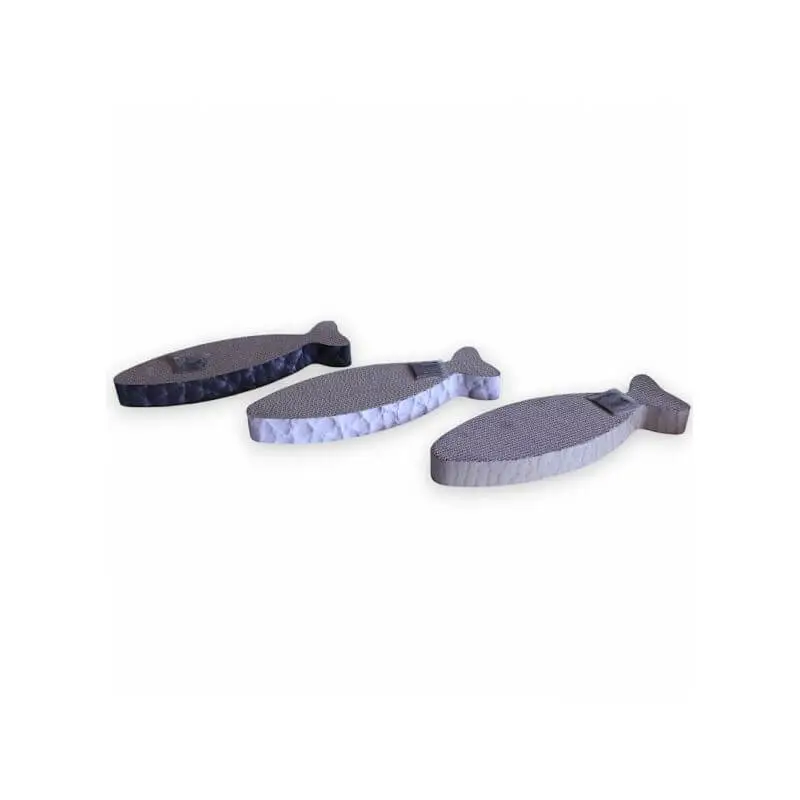 GRIFFOIR POISSON 44x13x5cm IMPRIME NOIR TAUPE BLANC Solde